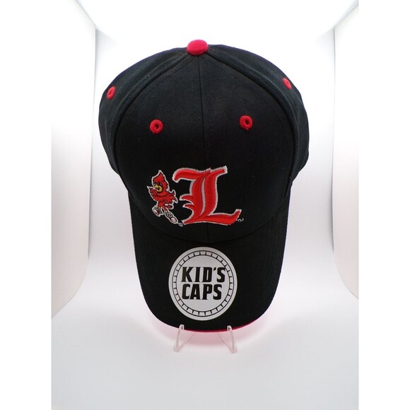 Louisville Other - Louisville Boys L Logo Baseball Cap Black Red Kids One Size Official
